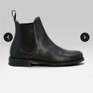 Bowen (Manfield) Black Leather Chelsea Ankle Boots made in France